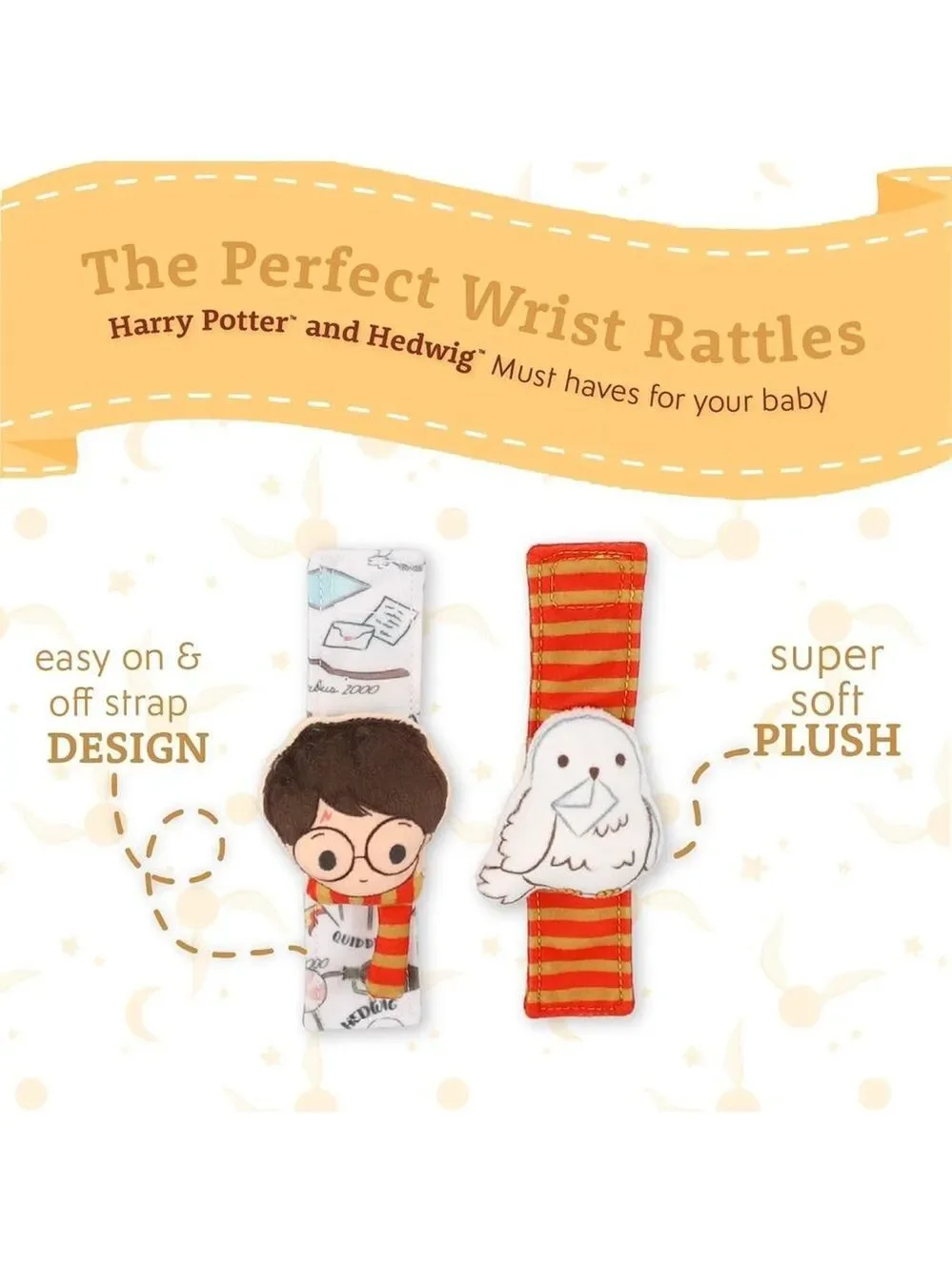 Warner Bros. Harry Potter & Hedwig Wrist Rattles Red and White